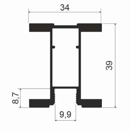 Профиль вертикальный симметричный MS170 Дуб молочный (A50)